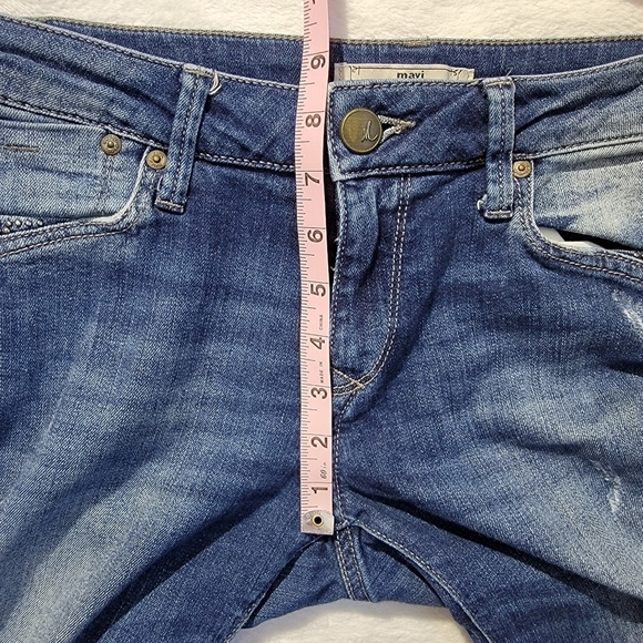 MAVI Uptown Martha Denim Jeans Medium Wash Zip Ankle Stud Accents Size 28 - Picture 14 of 16